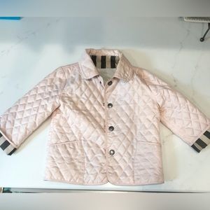 - Burberry quilted jacket baby girl 12 months excellent condition